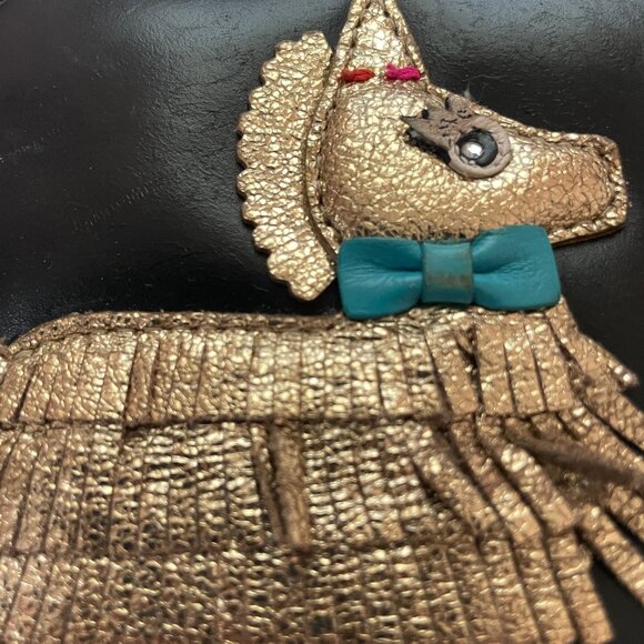 KATE SPADE Haute Stuff Piñata Llama Lacey Zip Around Leather Clutch Wallet READ - Picture 9 of 16